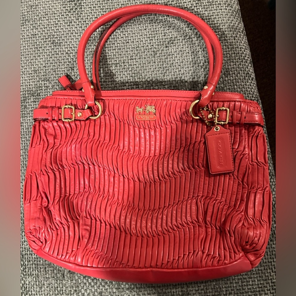 Coach Madison Kara Handbag with Gathered leather Carryall Rare!!!!